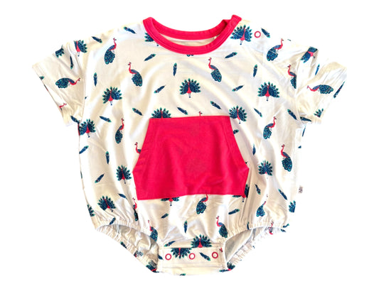 Bamboo Bubble Romper - Peacock