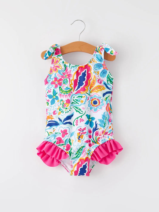 Girls Swimsuit - Bright Floral