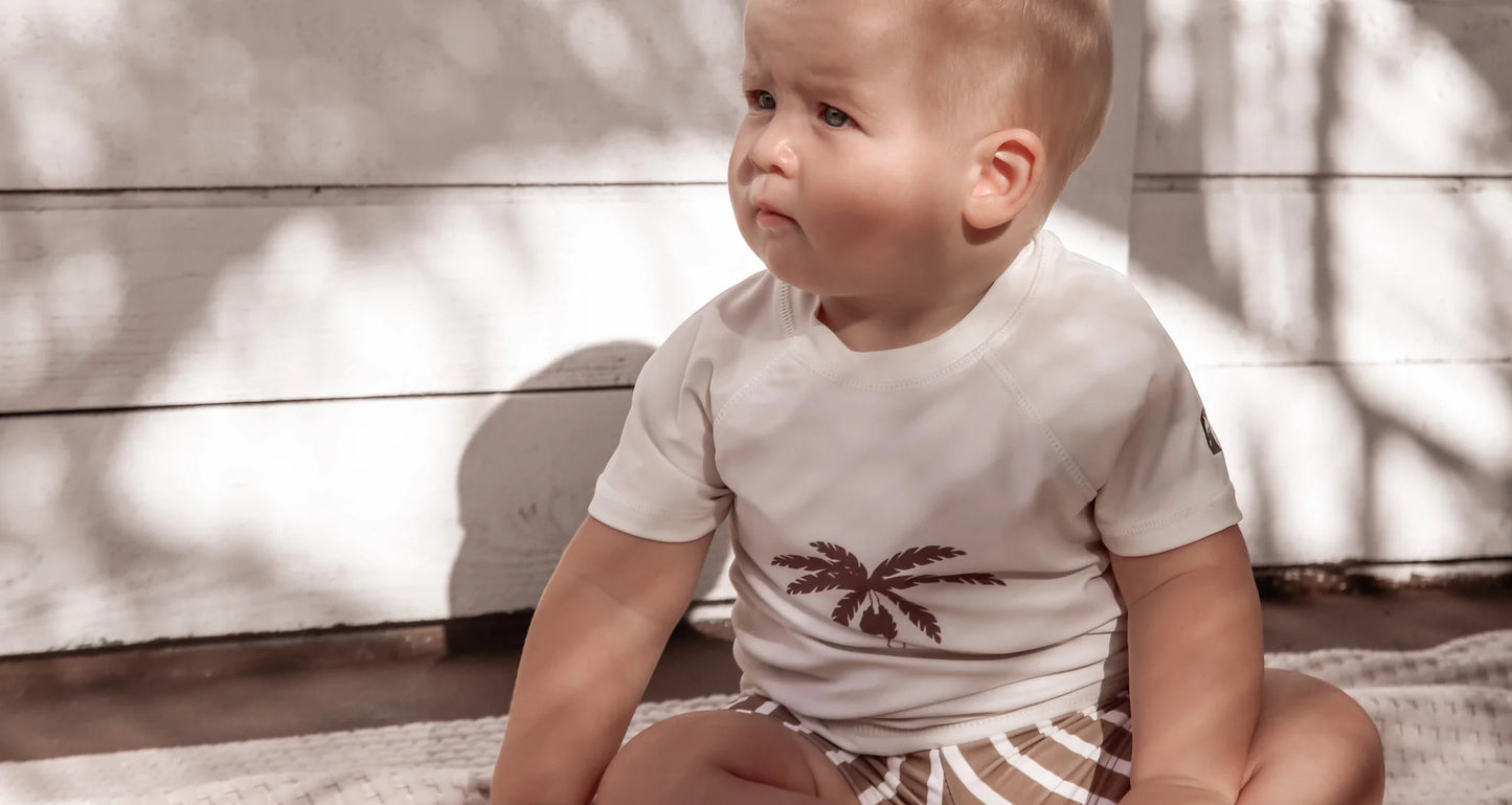 Boys Swim Rash Guard - Palm Tree