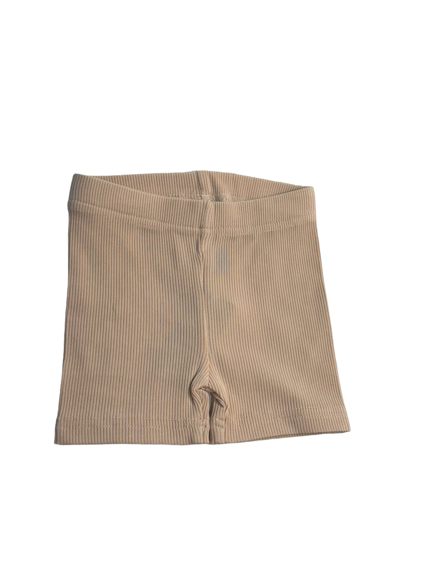 Bamboo Ribbed Biker Shorts - Sand
