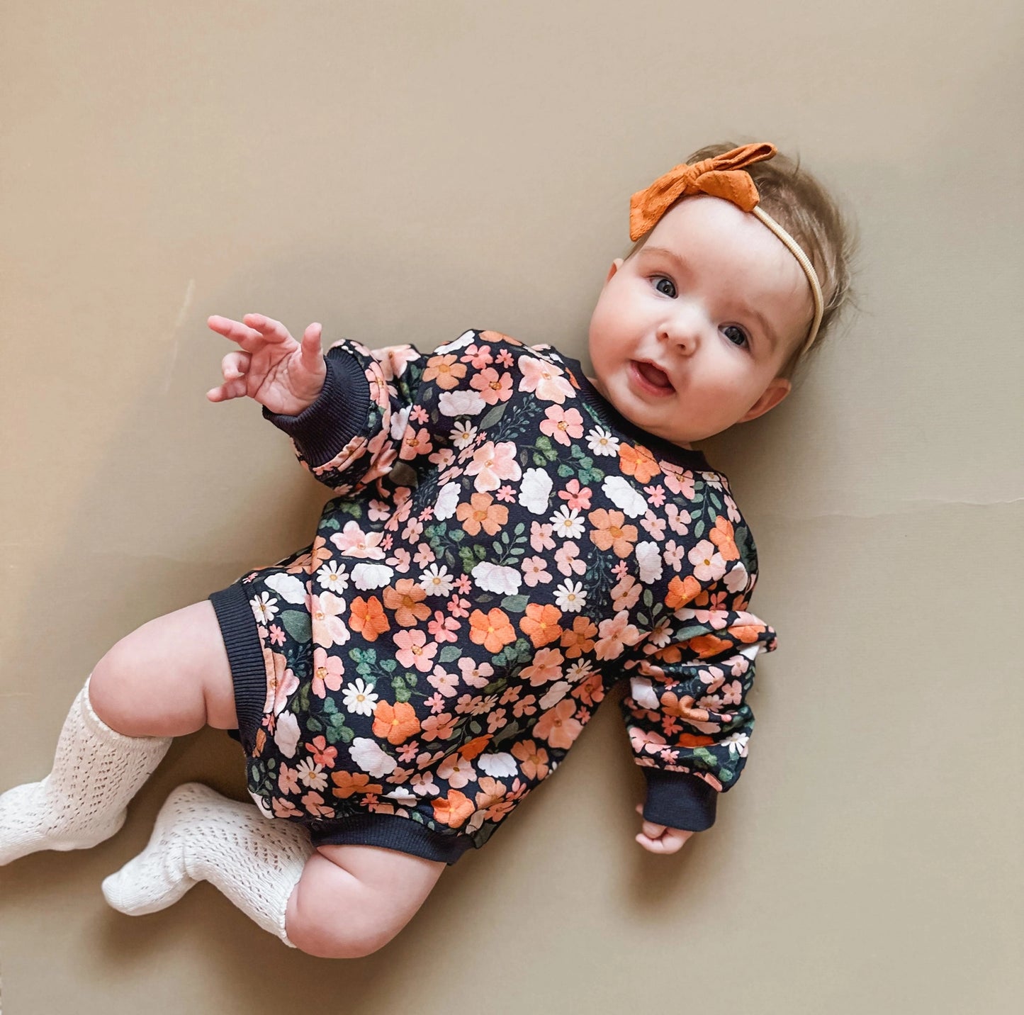 Midnight Floral Bubble Romper