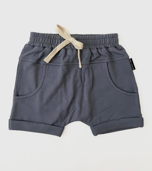 Kids Bamboo Harem Shorts - Blue
