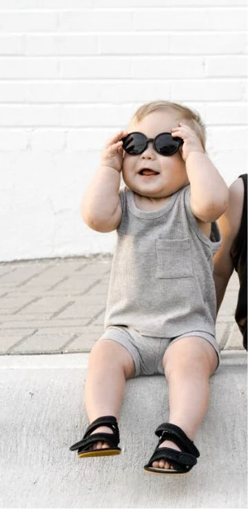 Little Bipsy Ribbed Biker Shorts - Grey