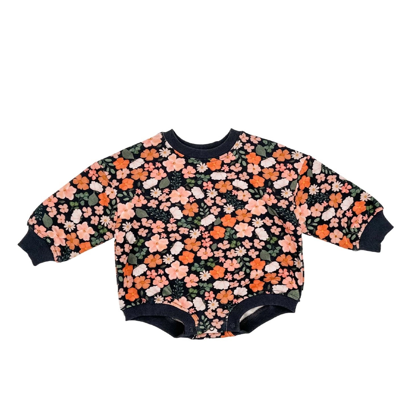 Midnight Floral Bubble Romper