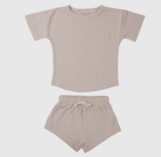 Two-Piece Waffle Set - Tan