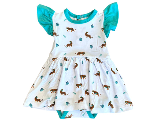 Bamboo Flutter Bodysuit Dress - Tiger