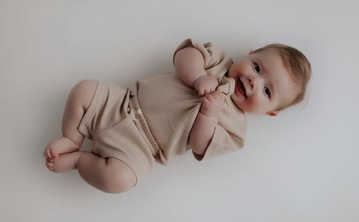 Two-Piece Waffle Set - Tan