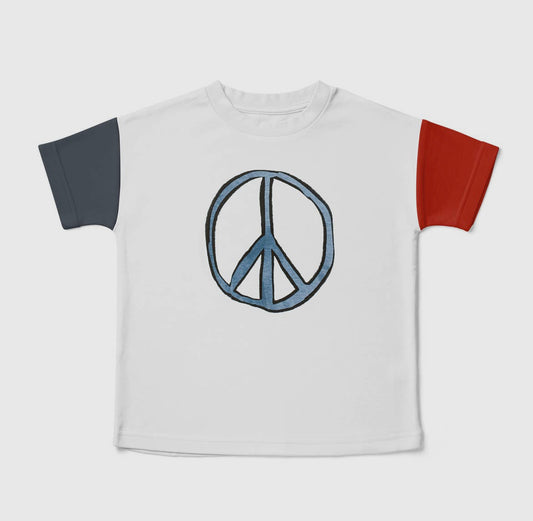 Red, White and Blue - Peace Sign Bamboo T-Shirt