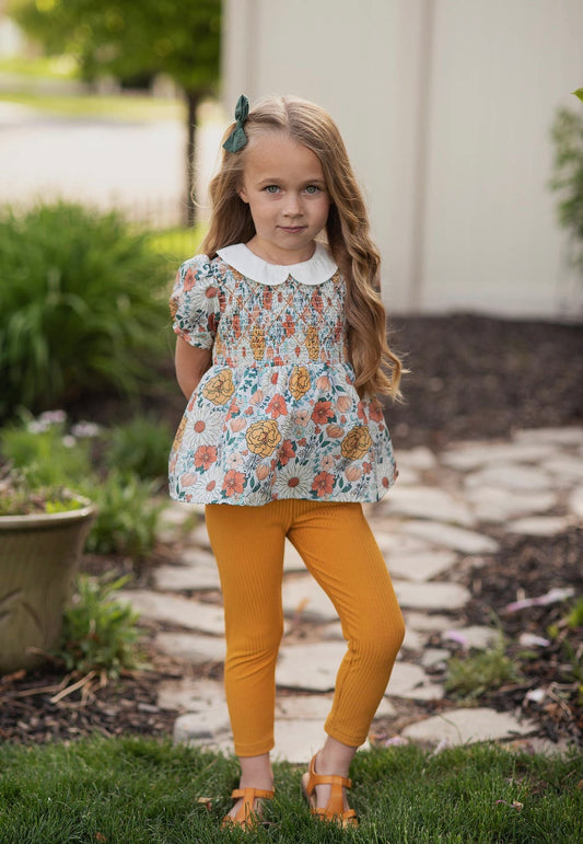 Floral Smocked Two-Piece Set