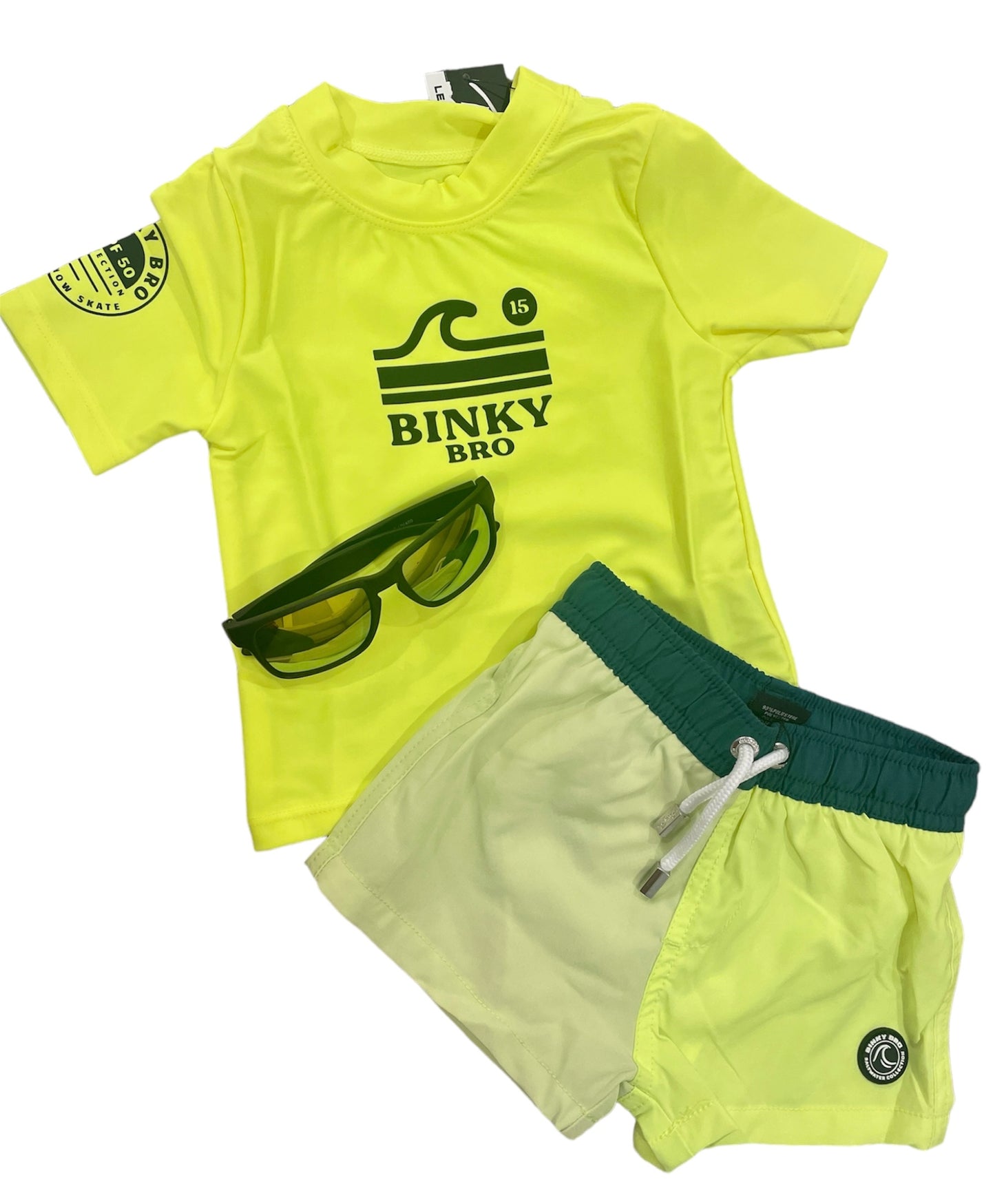 Swim Shorts - Neon Yellow Color Block