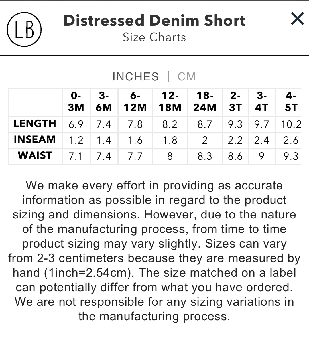 Little Bipsy Distressed Denim Shorts