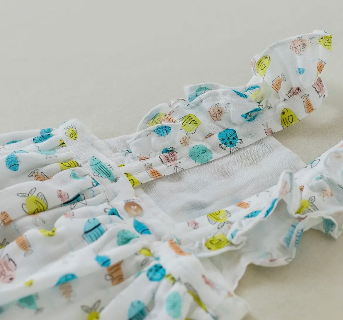 Muslin Dress - Colorful Fish
