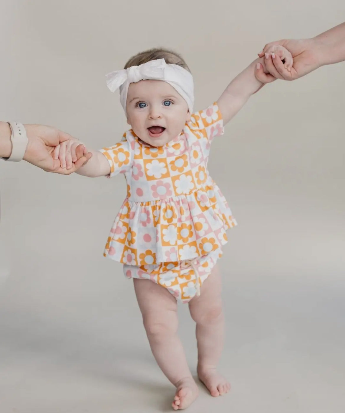 Peplum Set - Checks and Flowers