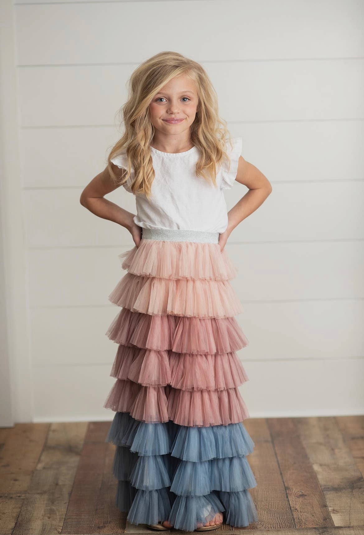 Ombre Tiered Tulle Party Skirt