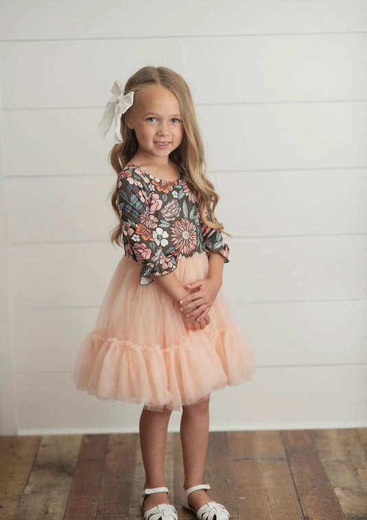 Vintage Floral Tulle Dress