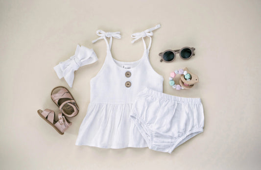 Two Piece Tank Top Set - White