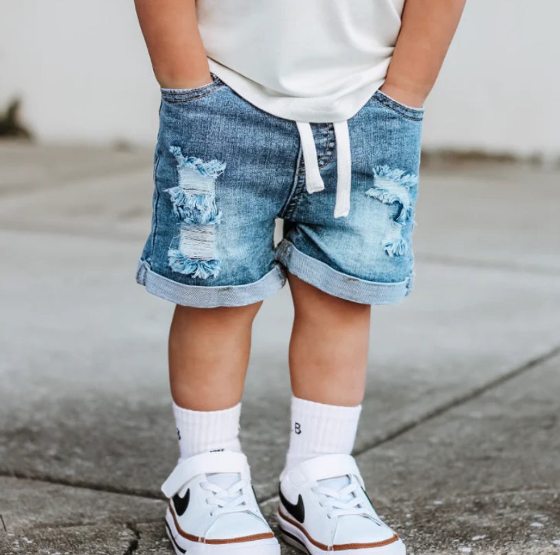 Little Bipsy Distressed Denim Shorts