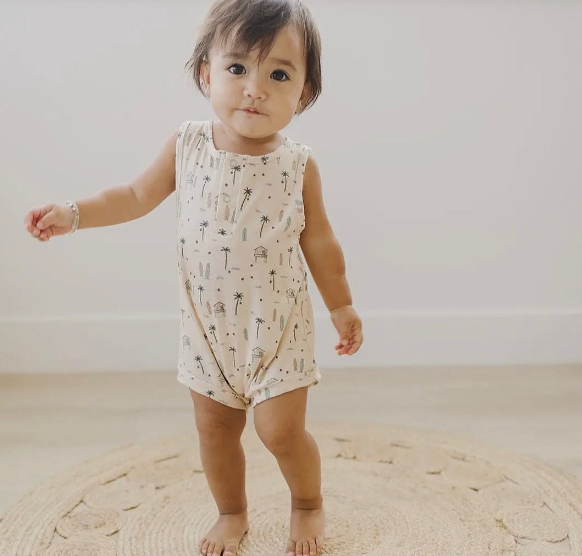 Bamboo Tank Romper - Surfside