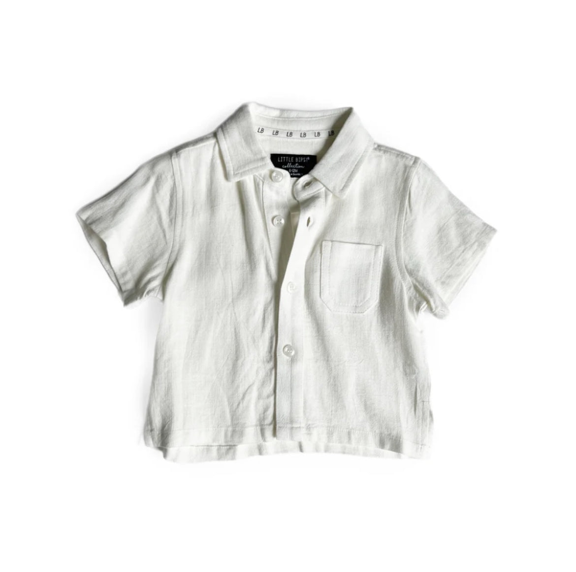 Linen Button Up TShirt - White