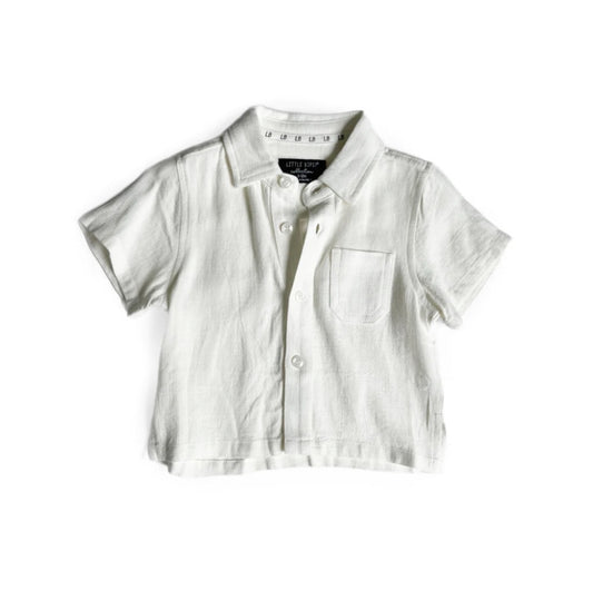Linen Button Up TShirt - White