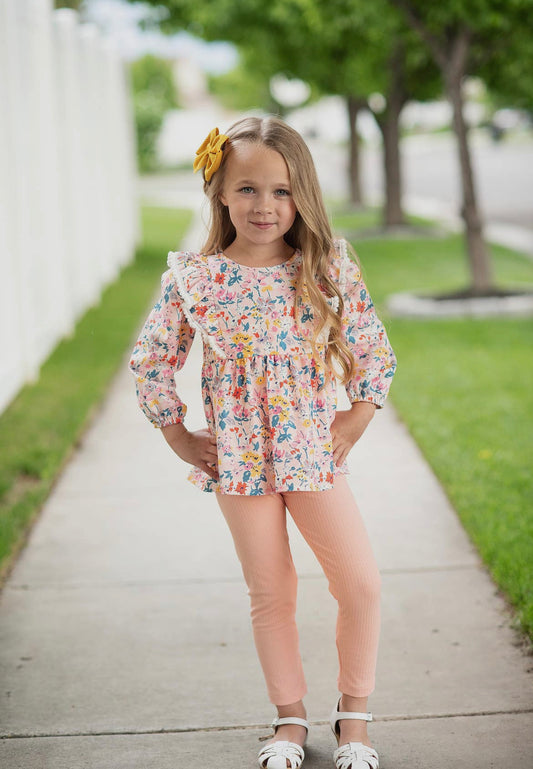 Floral Ruffle Two-Piece Set