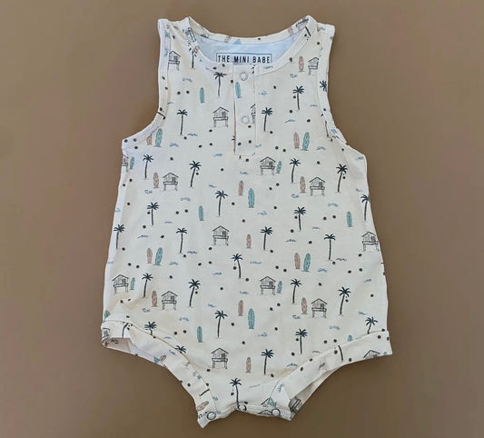 Bamboo Tank Romper - Surfside