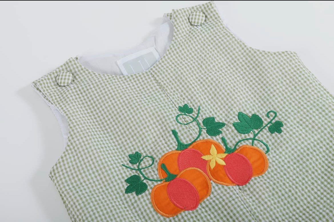 Gingham Pumpkin Overalls