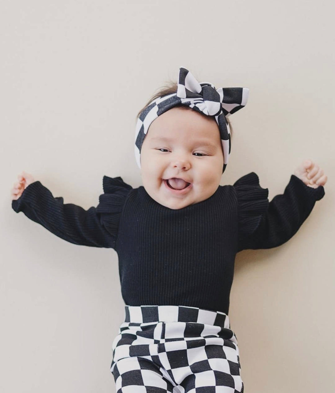 Checkered Leggings - Black