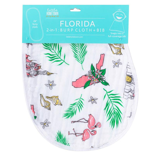 Florida Girls Bib/Burp Cloth Combo