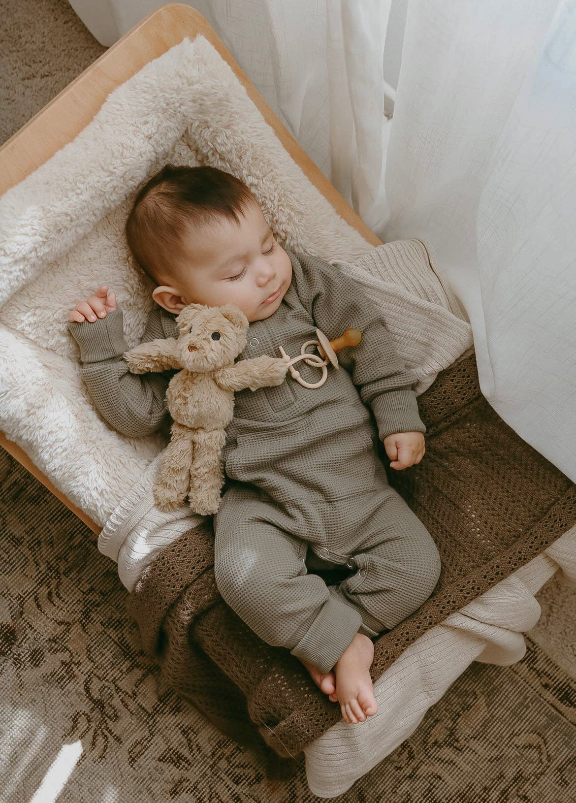 Waffle Romper - Olive