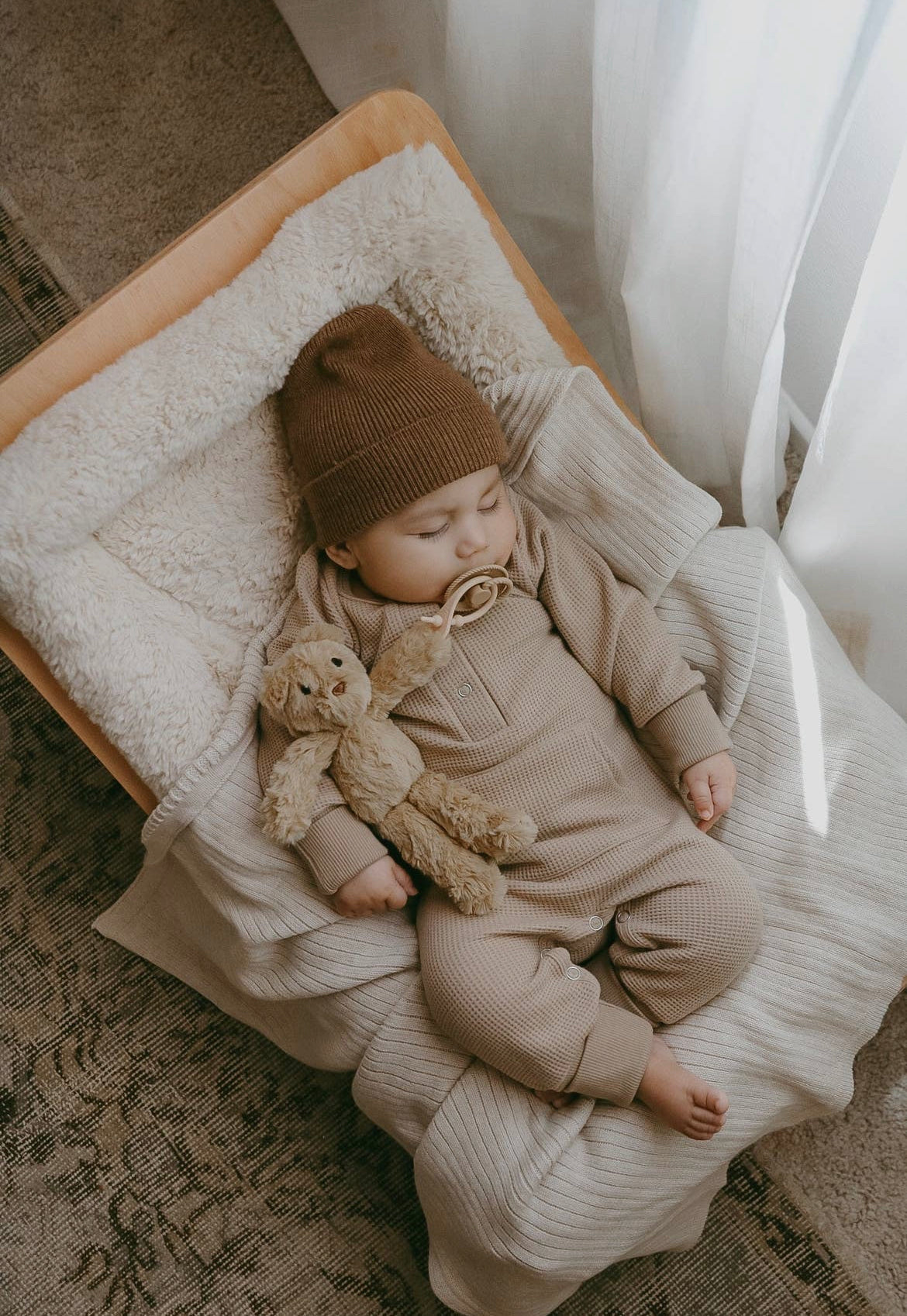 Waffle Romper - Beige