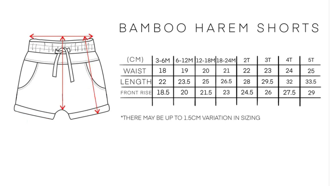 Kids Bamboo Harem Shorts - Sand