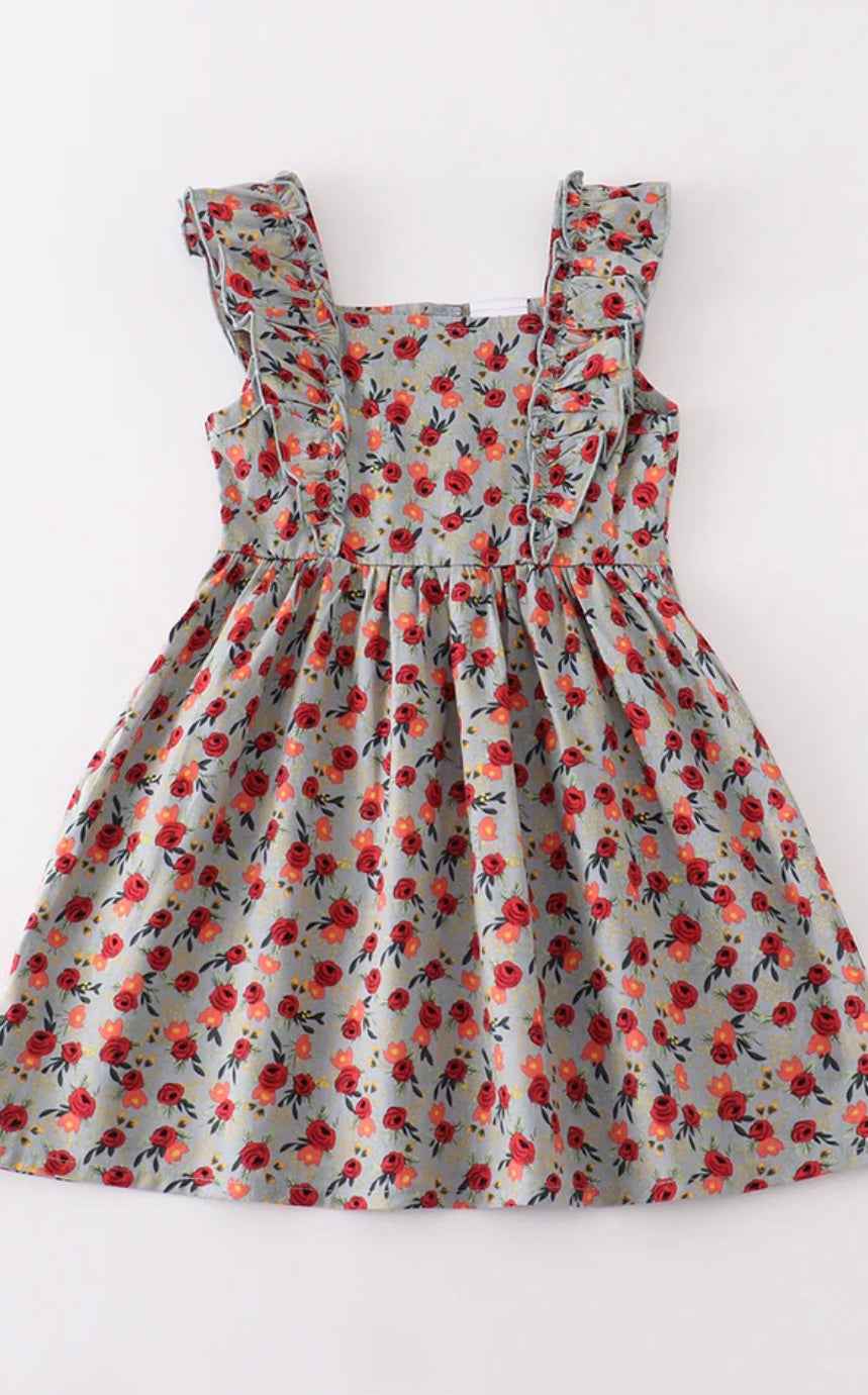 Girl Floral Ruffle Dress