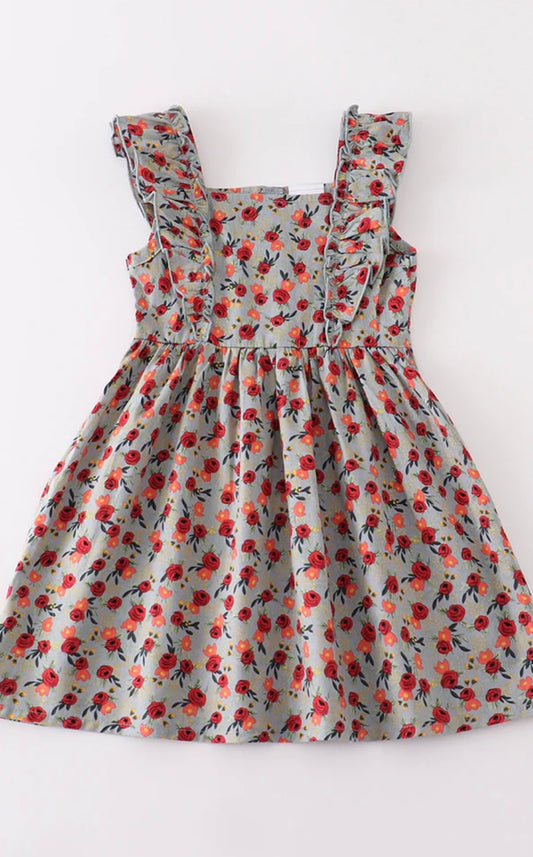 Girl Floral Ruffle Dress