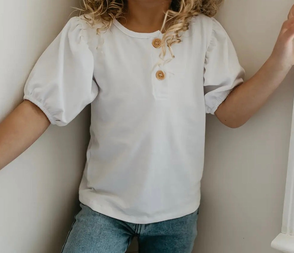 White Puff Sleeve TShirt
