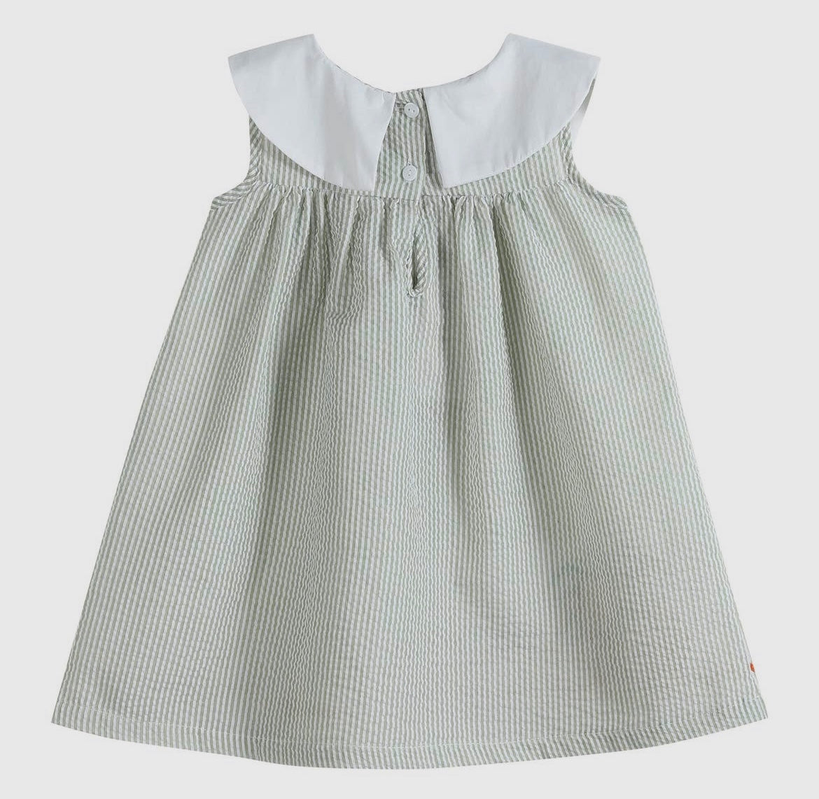 Seersucker Pumpkin Dress - Green