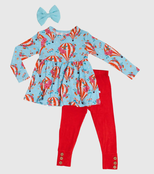 Balloon Two-Piece Bamboo Girls Set