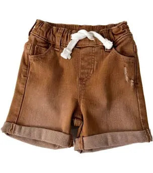 Boys Little Bipsy Denim Shorts - Camel