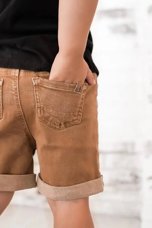 Boys Denim Shorts - Camel