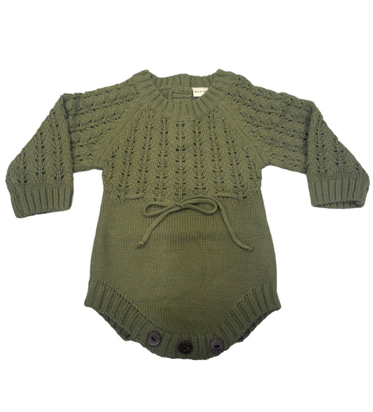 Sweater Romper - Olive