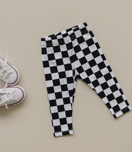 Checkered Leggings - Black