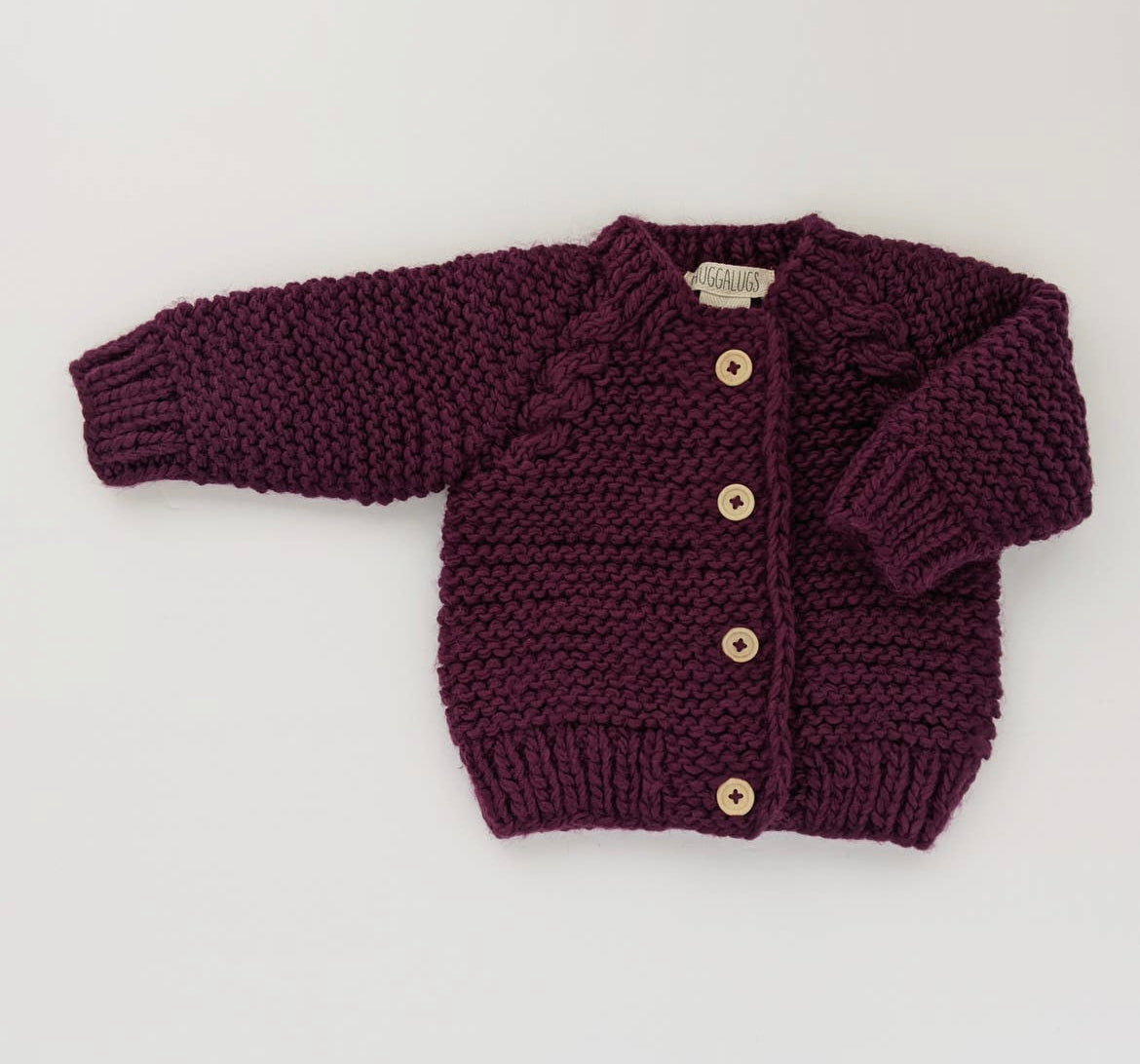 Garter Stitch Sweater - Plum