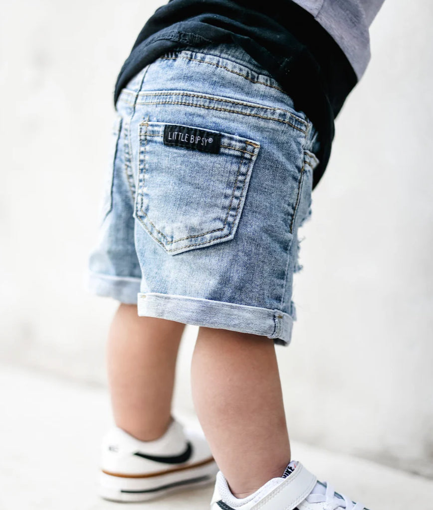 Distressed Denim Shorts