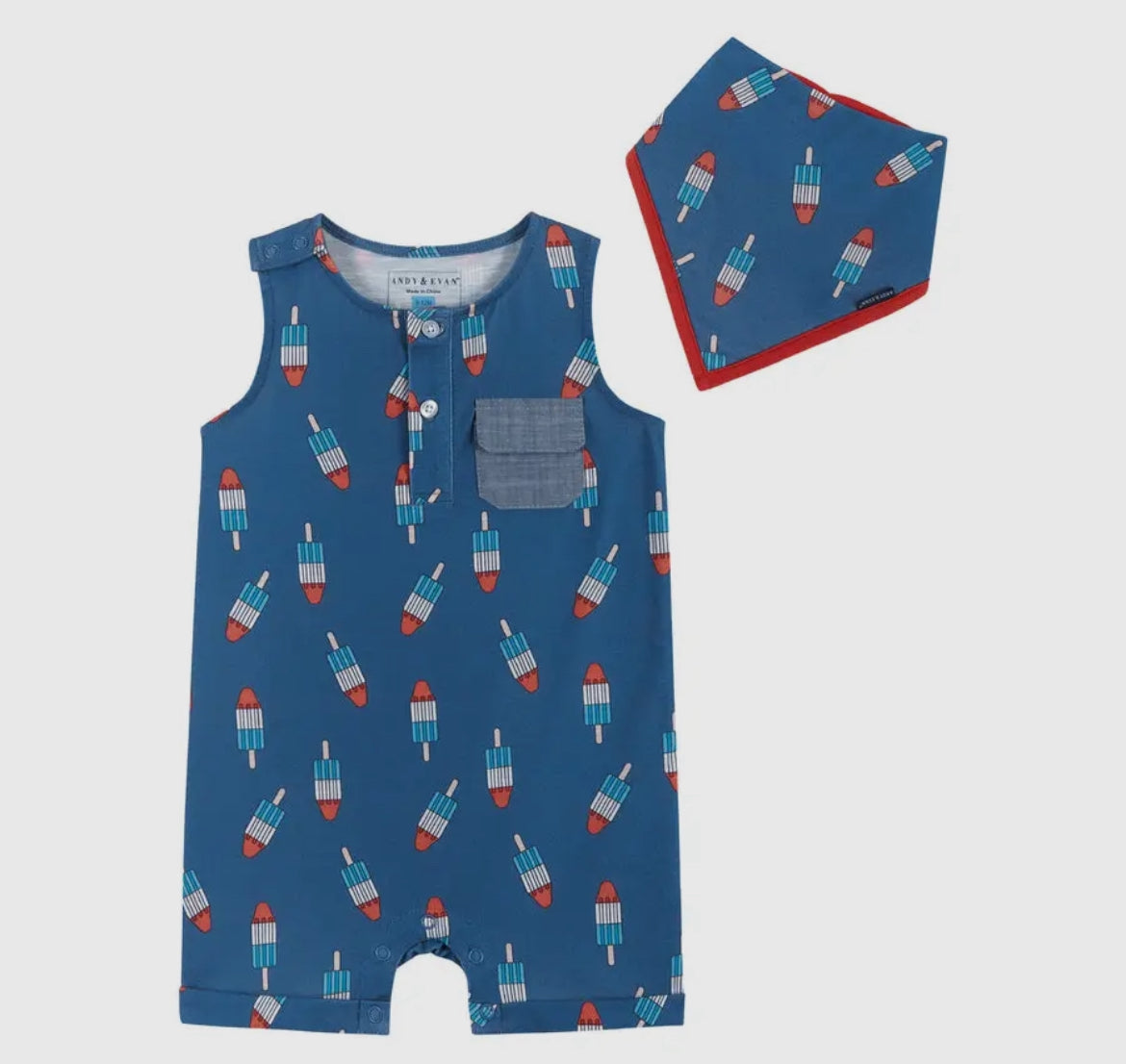 Red, White and Blue Push Pop Romper