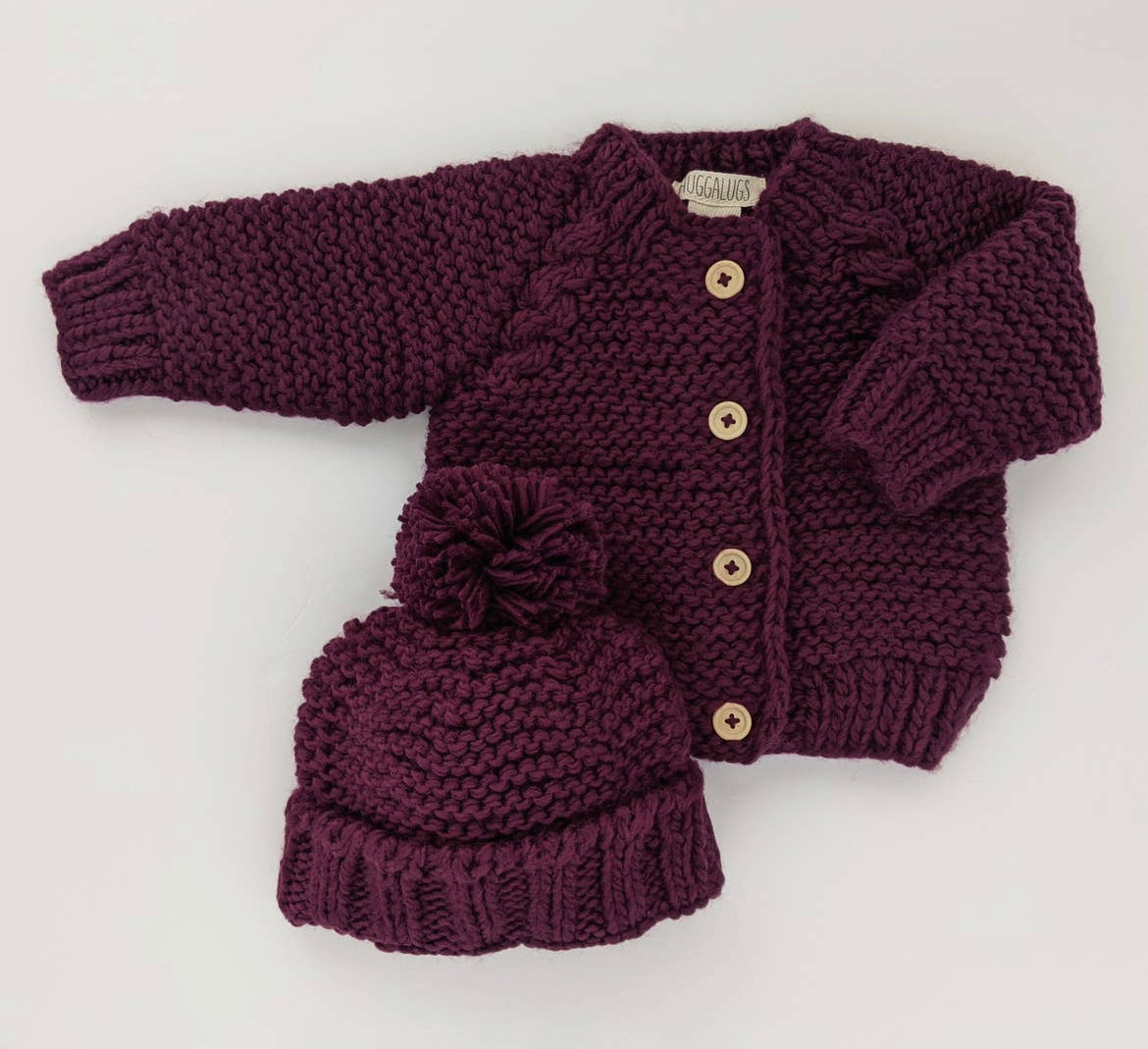 Garter Stitch Sweater - Plum