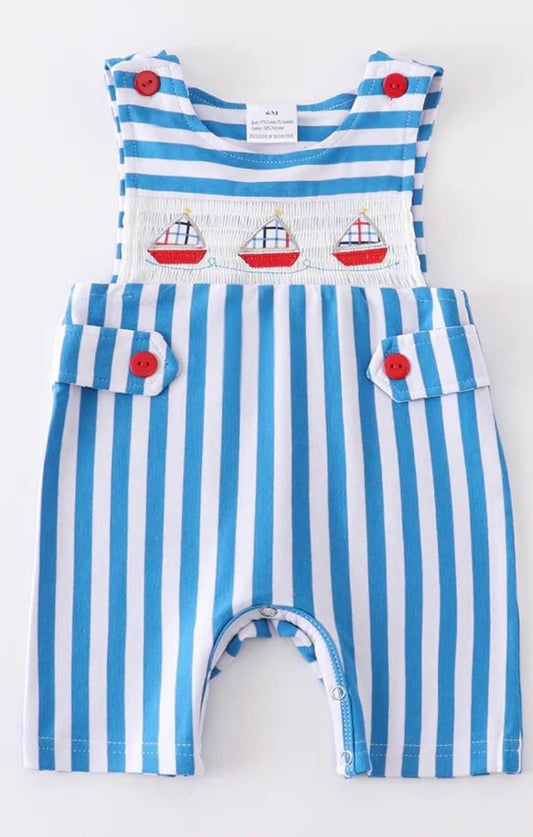 Sailboat Striped Romper