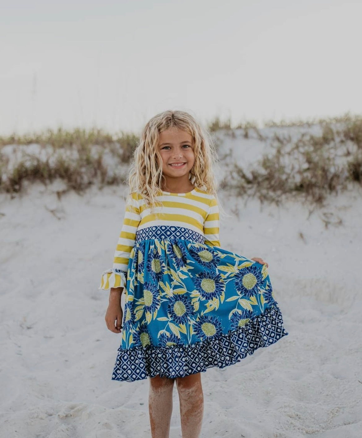 Blue Stripe Twirl Dress