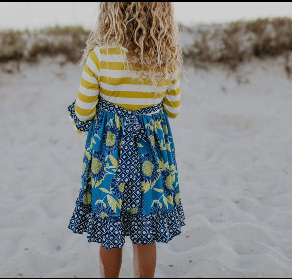 Blue Stripe Twirl Dress