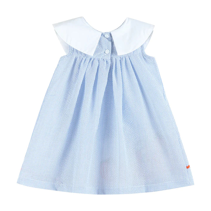 Seersucker Pumpkin Dress - Blue